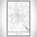 Bloomington Indiana Map Print Portrait Orientation in Classic Style With Shaded Background