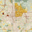 Bloomington Indiana Map Print in Woodblock Style Zoomed In Close Up Showing Details