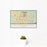 12x18 Bloomington Indiana Map Print Landscape Orientation in Woodblock Style With Small Cactus Plant in White Planter