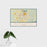 16x24 Bloomington Indiana Map Print Landscape Orientation in Woodblock Style With Tropical Plant Leaves in Water
