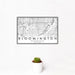 12x18 Bloomington Minnesota Map Print Landscape Orientation in Classic Style With Small Cactus Plant in White Planter
