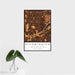 16x24 Bloomington Minnesota Map Print Portrait Orientation in Ember Style With Tropical Plant Leaves in Water