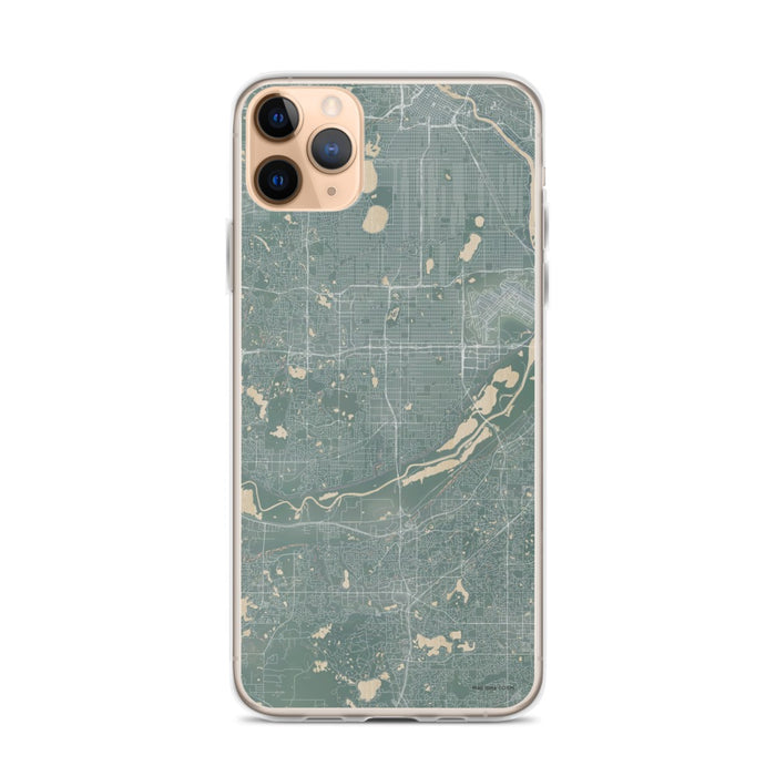 Custom iPhone 11 Pro Max Bloomington Minnesota Map Phone Case in Afternoon