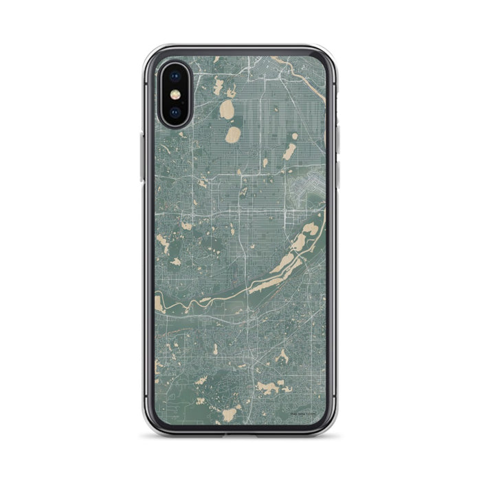 Custom iPhone X/XS Bloomington Minnesota Map Phone Case in Afternoon