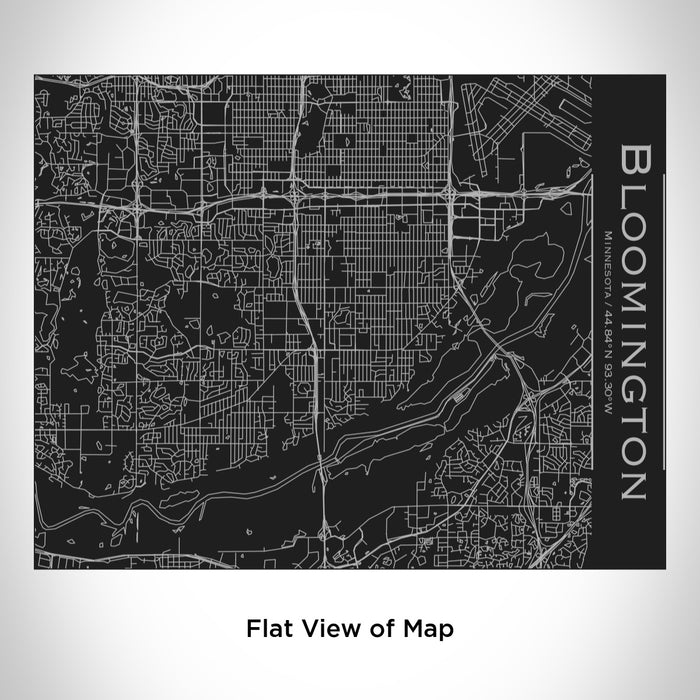 Rendered View of Bloomington Minnesota Map Engraving on 20oz Stainless Steel Insulated Bottle with Bamboo Top in Black