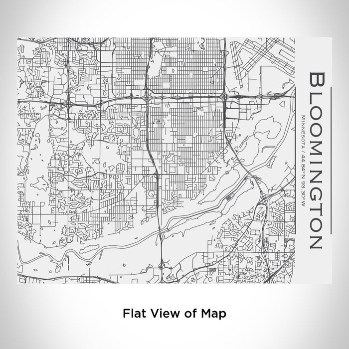 Rendered View of Bloomington Minnesota Map Engraving on 20oz Stainless Steel Insulated Bottle with Bamboo Top in White
