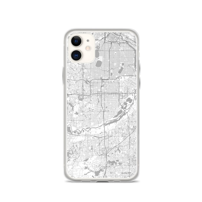 Custom iPhone 11 Bloomington Minnesota Map Phone Case in Classic