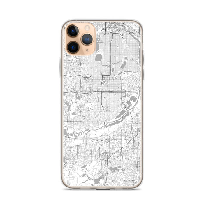 Custom iPhone 11 Pro Max Bloomington Minnesota Map Phone Case in Classic