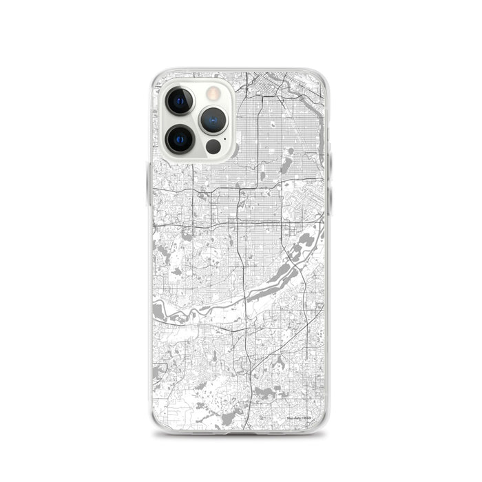 Custom iPhone 12 Pro Bloomington Minnesota Map Phone Case in Classic