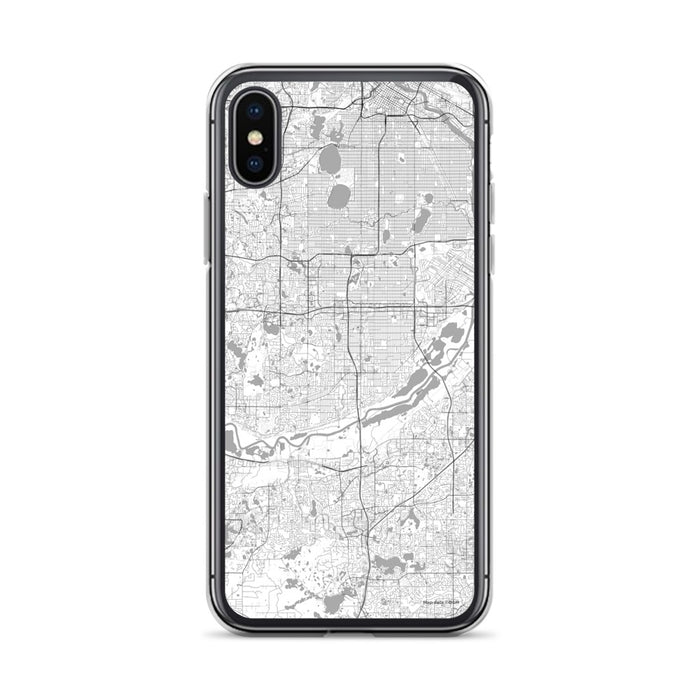 Custom iPhone X/XS Bloomington Minnesota Map Phone Case in Classic