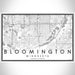 Bloomington Minnesota Map Print Landscape Orientation in Classic Style With Shaded Background