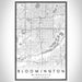 Bloomington Minnesota Map Print Portrait Orientation in Classic Style With Shaded Background