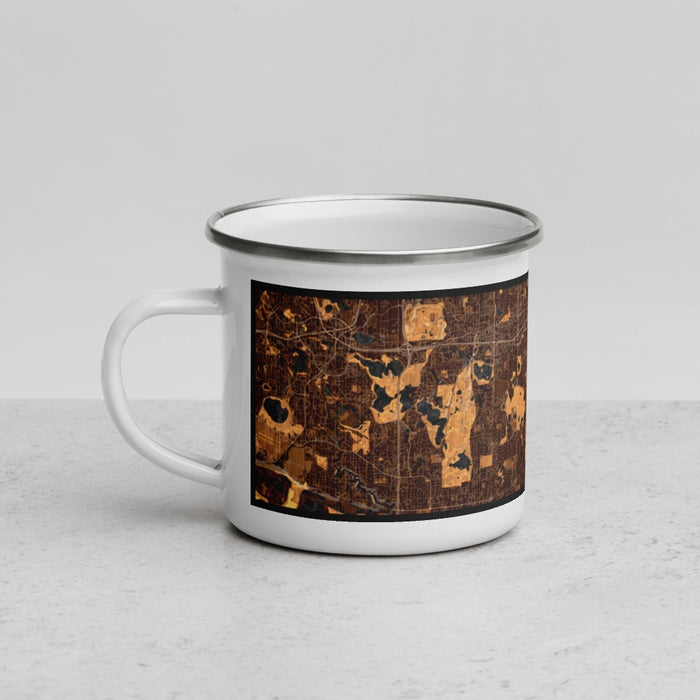 Left View Custom Bloomington Minnesota Map Enamel Mug in Ember
