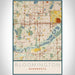 Bloomington Minnesota Map Print Portrait Orientation in Woodblock Style With Shaded Background
