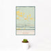 12x18 Blue Mountain Arkansas Map Print Portrait Orientation in Woodblock Style With Small Cactus Plant in White Planter