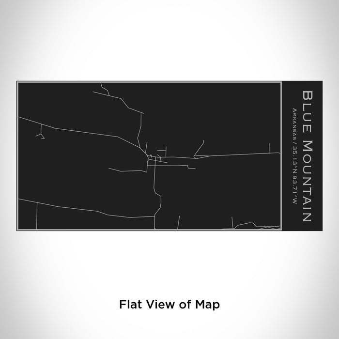 Rendered View of Blue Mountain Arkansas Map Engraving on 17oz Stainless Steel Insulated Cola Bottle in Black