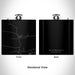 Rendered View of Blue Mountain Arkansas Map Engraving on 6oz Stainless Steel Flask in Black