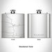 Rendered View of Blue Mountain Arkansas Map Engraving on 6oz Stainless Steel Flask