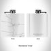Rendered View of Blue Mountain Arkansas Map Engraving on 6oz Stainless Steel Flask in White