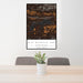 24x36 Blue Mountain Lake Arkansas Map Print Portrait Orientation in Ember Style Behind 2 Chairs Table and Potted Plant