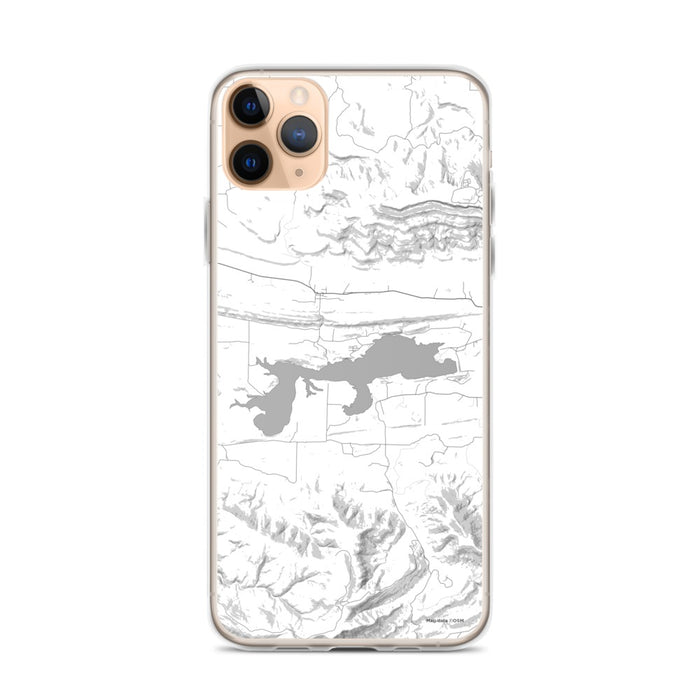 Custom iPhone 11 Pro Max Blue Mountain Lake Arkansas Map Phone Case in Classic