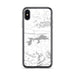 Custom iPhone X/XS Blue Mountain Lake Arkansas Map Phone Case in Classic