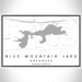 Blue Mountain Lake Arkansas Map Print Landscape Orientation in Classic Style With Shaded Background