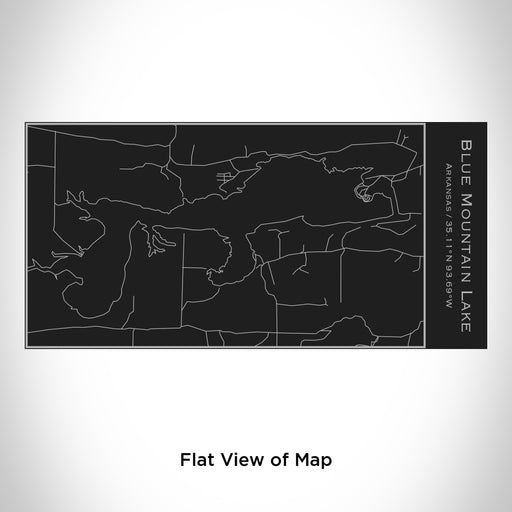 Rendered View of Blue Mountain Lake Arkansas Map Engraving on 17oz Stainless Steel Insulated Cola Bottle in Black