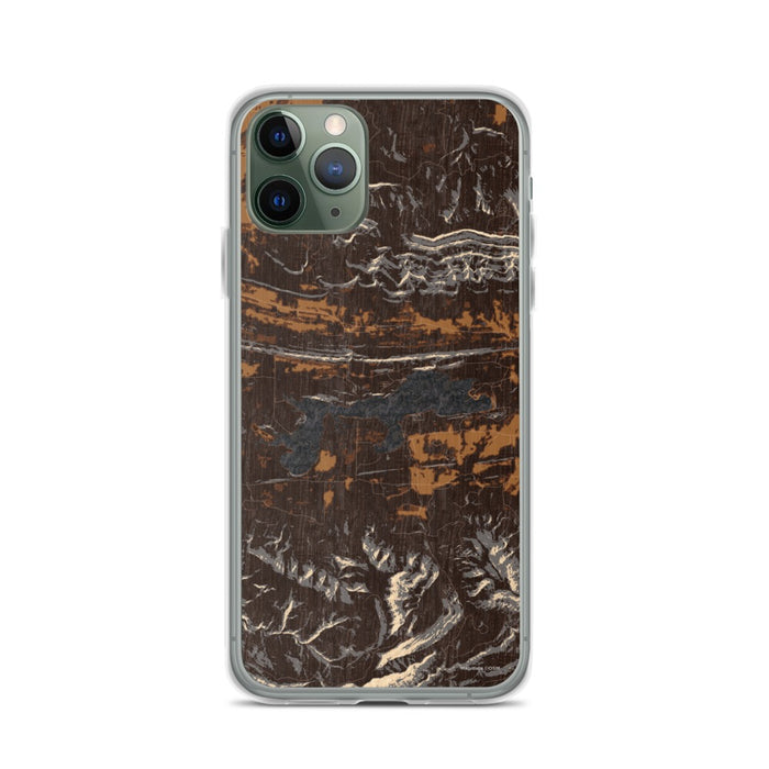 Custom iPhone 11 Pro Blue Mountain Lake Arkansas Map Phone Case in Ember
