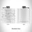 Rendered View of Blue Mountain Lake Arkansas Map Engraving on 6oz Stainless Steel Flask in White