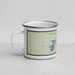 Left View Custom Blue Mountain Lake Arkansas Map Enamel Mug in Woodblock