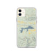 Custom iPhone 11 Blue Mountain Lake Arkansas Map Phone Case in Woodblock