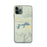 Custom iPhone 11 Pro Blue Mountain Lake Arkansas Map Phone Case in Woodblock