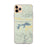 Custom iPhone 11 Pro Max Blue Mountain Lake Arkansas Map Phone Case in Woodblock