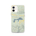 Custom iPhone 12 Blue Mountain Lake Arkansas Map Phone Case in Woodblock