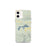 Custom iPhone 12 mini Blue Mountain Lake Arkansas Map Phone Case in Woodblock