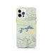 Custom iPhone 12 Pro Blue Mountain Lake Arkansas Map Phone Case in Woodblock