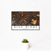 12x18 Blue Ridge Georgia Map Print Landscape Orientation in Ember Style With Small Cactus Plant in White Planter