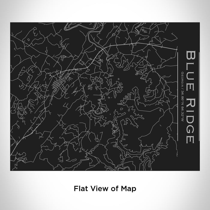 Rendered View of Blue Ridge Georgia Map Engraving on 20oz Stainless Steel Insulated Bottle with Bamboo Top in Black