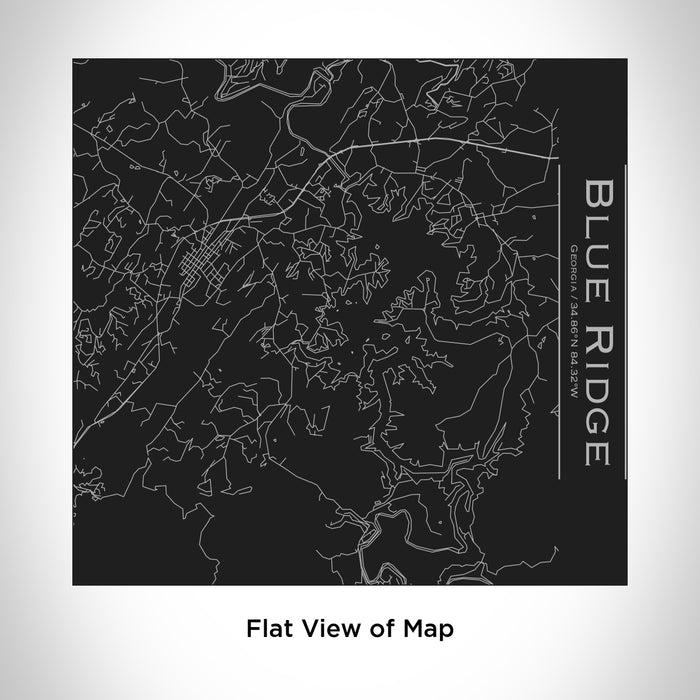 Rendered View of Blue Ridge Georgia Map Engraving on 17oz Stainless Steel Insulated Tumbler in Black