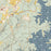 Blue Ridge Georgia Map Print in Woodblock Style Zoomed In Close Up Showing Details