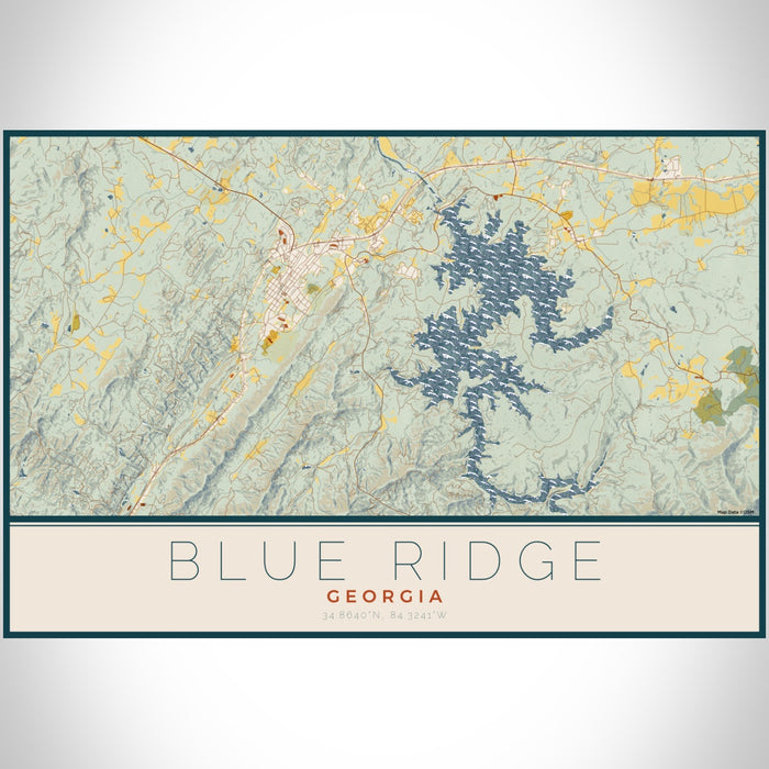 Mapquest Blue Ridge Ga Blue Ridge - Georgia Map Print in Woodblock — JACE Maps