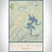 Blue Ridge Georgia Map Print Portrait Orientation in Woodblock Style With Shaded Background