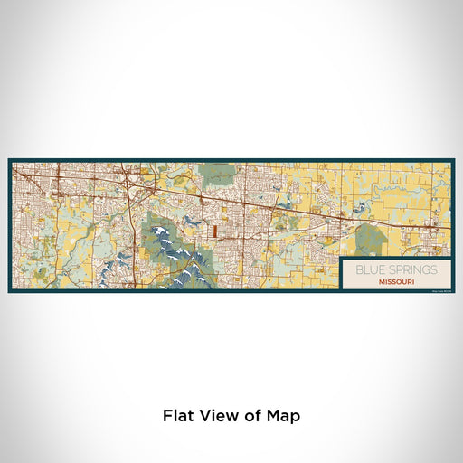 Flat View of Map Custom Blue Springs Missouri Map Enamel Mug in Woodblock