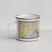 Left View Custom Blue Springs Missouri Map Enamel Mug in Woodblock