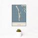 12x18 Boca Grande Florida Map Print Portrait Orientation in Woodblock Style With Small Cactus Plant in White Planter