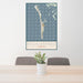 24x36 Boca Grande Florida Map Print Portrait Orientation in Woodblock Style Behind 2 Chairs Table and Potted Plant
