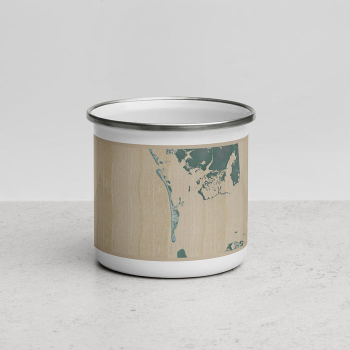 Front View Custom Boca Grande Florida Map Enamel Mug in Afternoon