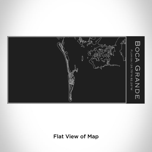 Rendered View of Boca Grande Florida Map Engraving on 17oz Stainless Steel Insulated Cola Bottle in Black