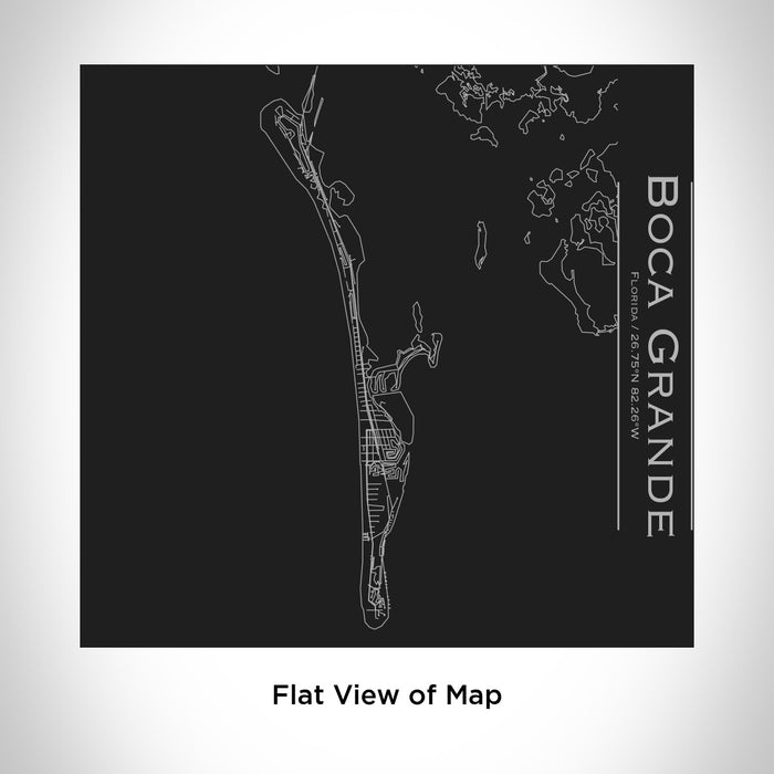 Rendered View of Boca Grande Florida Map Engraving on 17oz Stainless Steel Insulated Tumbler in Black